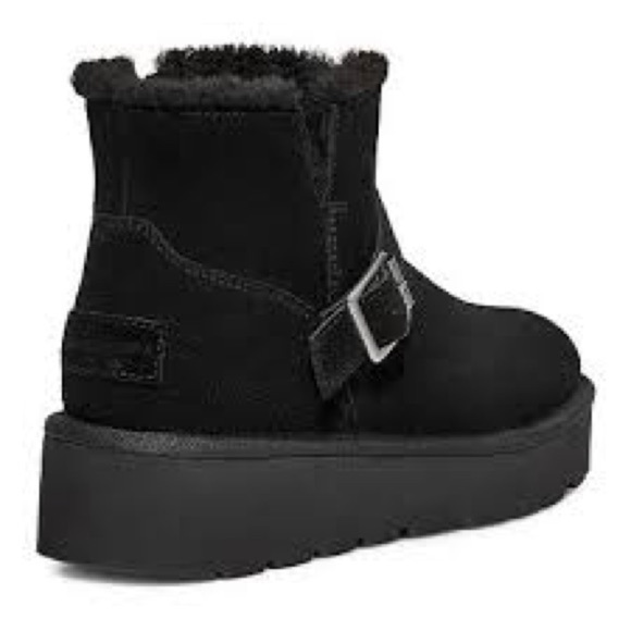 NWOB Koolaburra By UGG Kelissa Suede Platform Mini Ankle Boots in Black Sz 9 - Picture 2 of 10